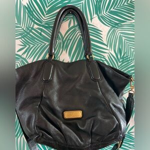Authentic MARC BY MARC JACOBS Classic Q Fran Black Pebbled Leather large tote